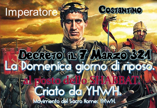 costantino impone la Domenica